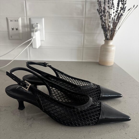 Tony Bianco Kendall Black Mesh Patent Heels - Picture 4 of 5